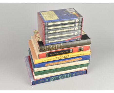 Eight Various Folio Society Books to Include Egypt Revealed, The Illustrated Pepys, The Plague etc Together with a F. Scott F