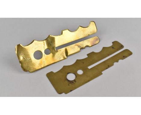 Two Brass Button Polishing Guards, One Stamped with 1958 War Department Arrow