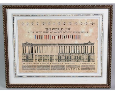 A Framed Limited Edition Print, The World Cup - The United States of America Opening Ceremonies, Soldier Field, Chicago, 1994