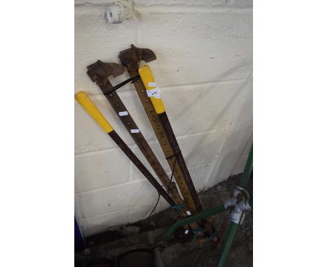Two sash cramps and other items