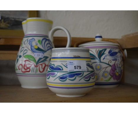 Mixed Lot:  Poole Pottery comprising biscuit barrel, jug and vase