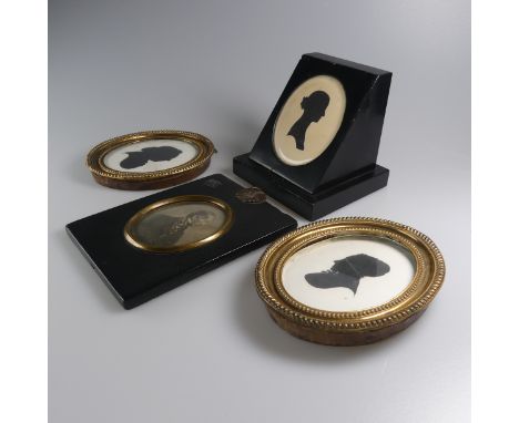 John Miers (British, circa 1758-1821), a pair of silhouette portraits of a Lady and Gentleman named Mrs Hargreaves, Newchurch