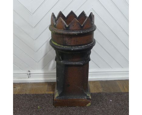 A large Victorian glazed ceramic Chimney Pot, W 36 cm x H 77.5 cm x D&nbsp; 36 cm. 