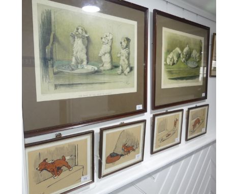 After Cecil Aldin (1870-1935), 'For What We Are About to Receive', and 'For What We Have Received', a pair of coloured prints