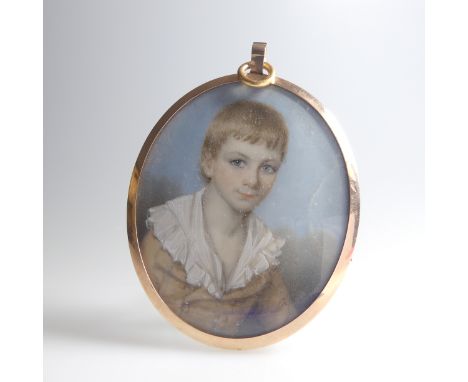 Early 19th century English School (circa 1805), Portrait Miniature of John Bathhurst Deane (1797-1887), as a young boy wearin