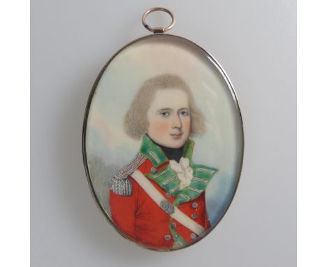 Frederick Buck (Irish, 1771-1840), Portrait Miniature of a young Officer of the 55th Regiment of Foot, unsigned, watercolour 