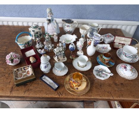 Modern Royal Worcester trio gilt and painted fruit, Signed, Royal Worcester jug, , Gos Melrose cup, Gos present from Newtown,