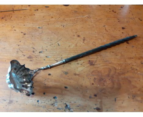 A Georgian Silver toddy ladle with twisted ebony handle marks slightly rubbed 30/50