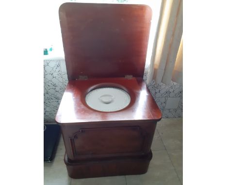 A plain Victorian Mahogany commode  with ceramic liner.20/30