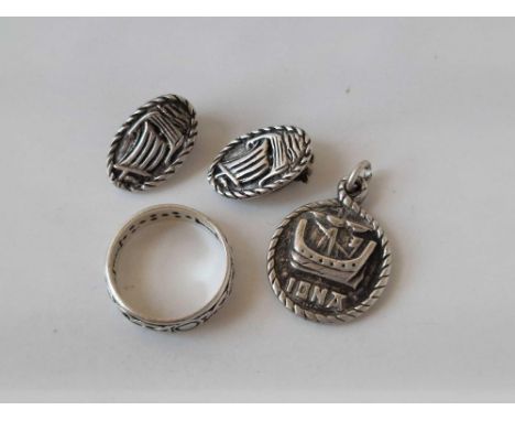 A three silver Celtic items of jewellery by IONA