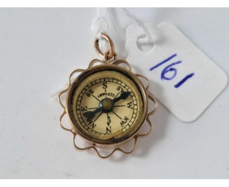 A compass fob with St Christopher to back 9ct 3.9 gms W/O