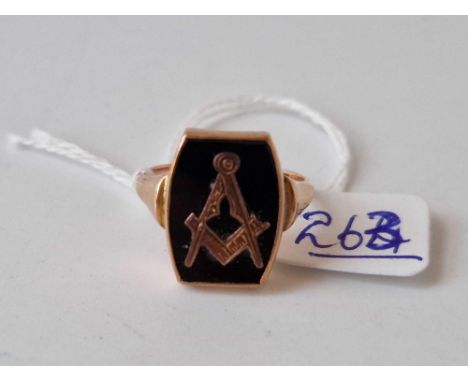 A Masonic gents ring in 9ct rose gold size R 3.5g