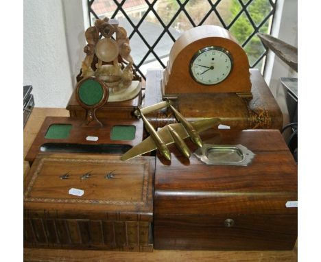 A Sorrento ware type chest in the form of bound books, with colourful micromosaic type inlay border with decoration of swifts