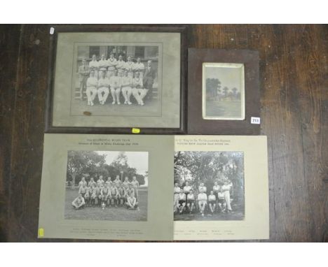 Three1930's  black and white photographs showing regimental sporting teams including C Company First Bn, The Gloucestershire 