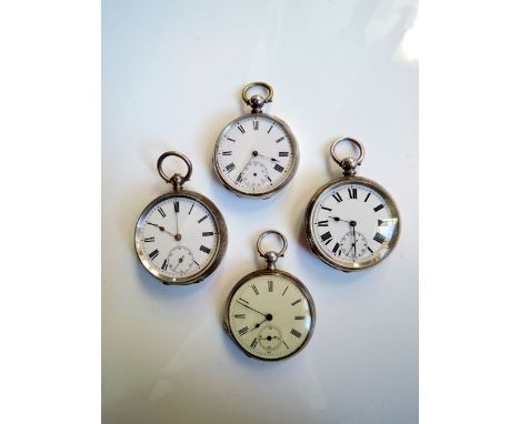 A German silver open-faced pocket watch, 800 standard, the white enamelled dial with black Roman numerals, subsidiary dial fo