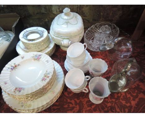 A collection of Royal Worcester Roanoke pattern dinner wares comprising thirty three plates and bowls (various sizes) togethe