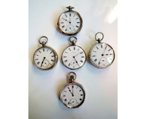 A silver open-faced pocket watch, Gouvernon, Geneve, the white enamelled dial with black Roman numerals, subsidiary dial for 