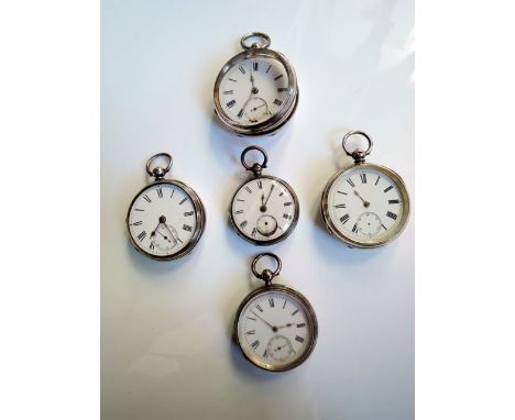 A Victorian silver open-faced pocket watch, hallmarked for Chester 1880, the white enamelled dial with black Roman numerals, 