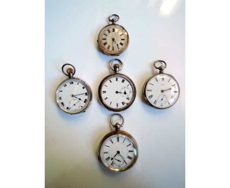 A silver open-faced pocket watch, Gouvernon, Geneve, the white enamelled dial with black Roman numerals, subsidiary dial for 