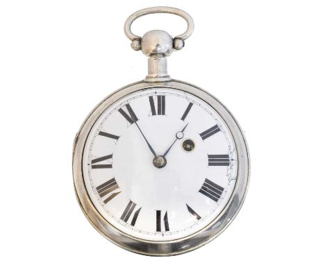 An open face pocket watch by Ferdinand Berthoud, Paris, with roman numeral markers and outer minutes track, verge fusee movem