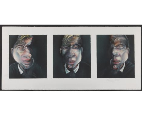 Three Studies for a Self-Portrait. 1981. Lithograph. Cm 103,00 x 47,00. 118/150. Edition and signature lower in pencil. Arts 