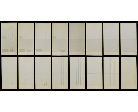 Untitled. 1972. Watercolours on paper. Cm 7,50 x 16,00. 16 original watercolors by Antonio Calderara, signed on the back and 