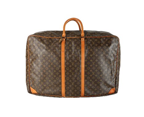 LOUIS VUITTON VINTAGE Reisetasche "SIRIUS 70", Koll.: 1988. Monogram Canvas Serie mit Rindsleder-Details, goldfarbener Hardwa