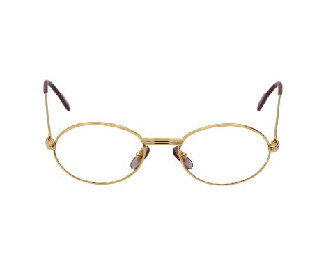 CARTIER VINTAGE Brillengestell "SAINT HONORE". Vergoldetes Gestell mit Bicolor-Details. Etui anbei. Tragespuren vorhanden.| C