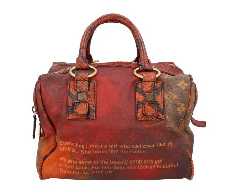 LOUIS VUITTON Henkeltasche "RICHARD PRINCE MANCRAZY JOKES", Koll.: 2008. Kooperation Maler Richard Prince. Monogram Jokes-Kol