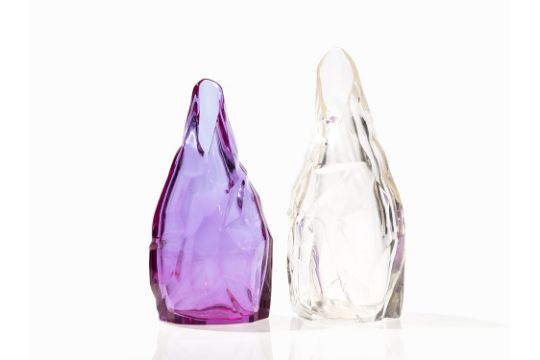 Frank Gehry For Tiffany Co Pair Of Rock Vases 2006 Hand Blown