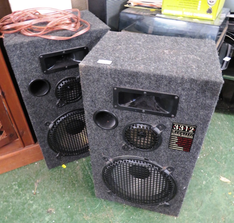 PAIR OF 3312 ACOUSTIC STUDIO MONITOR SPEAKERS