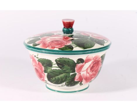 Wemyss Pottery tureen, decorated with cabbage roses, stamped to base, W20cm.
