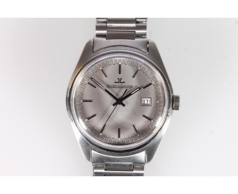Jaeger-Le-Coultre gent's stainless steel Master-quartz wristwatch, the silvered dial with baton hour markers, castellated sec