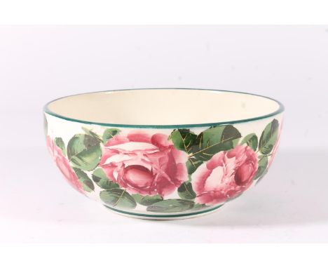 Wemyss pottery bowl decorated with cabbage roses, printed and painted Wemyss marks to base, W19.5cm. Condition report - Some 