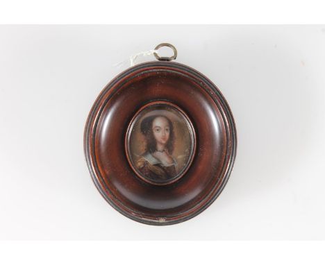 After Sir Peter Lely (German 1618-1680), portrait miniature on copper of Anne Hyde Duchess of York (1637-1671), the reverse o