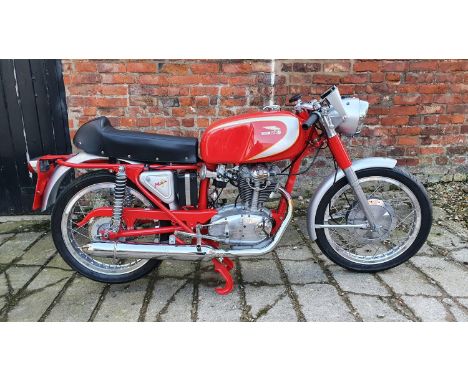 1966 Ducati Mach 1, 250 cc. Registration number ABW 959D. Frame number not stamped. Engine number DM250M1 01635.Although the 