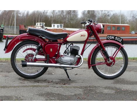 1956 BSA Bantam D3, 150cc. Registration number OSK 502 (non transferrable). Frame number BD3B 14824. Engine number CD 34355.D