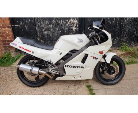 1987 Honda VFR400R, 399 cc. Registration number D228 CHG. Frame number NC21-1015119. Engine number unknown. The first generat