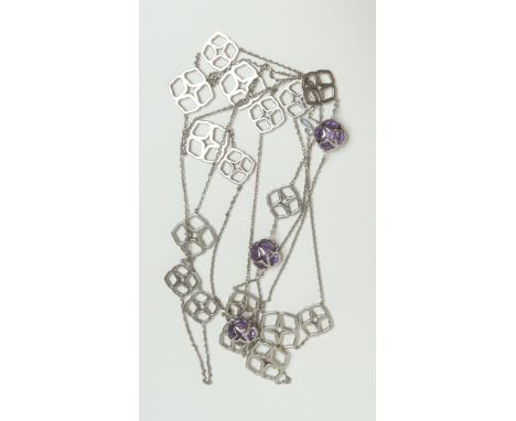 Chopard - an Imperiale Cocktail necklace, the facetted trace link chain with pierced quatrefoil shaped panels and ballooned p