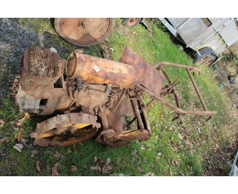 Howard Rotavator with engine, for spares and repair, side starting handle present and engine turns freely.