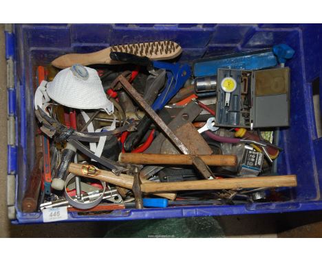 A box of tools, pop rivet gun, impact tool, large quantity of specialised tools, etc.