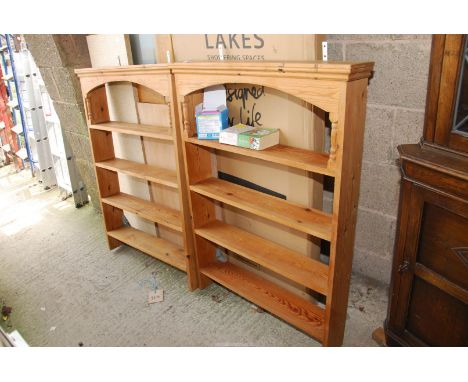 Two wall hanging shelf units, 32'' wide x 45'' high x 5 1/2'' deep.