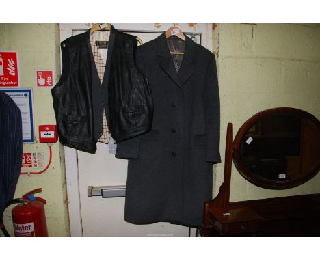 A "Hodges" Overcoat and three waistcoats.