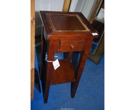 A Mahogany lamp table, 14'' square x 32'' high.