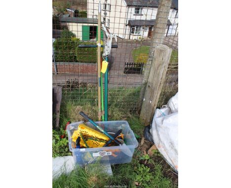 Garden tools including loppers, hoe, etc.
