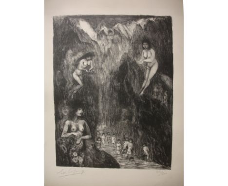 Naked Witches. Good condition. Signed &amp; numbered L/L, L/R. Lithograph, 22 1/4x15"