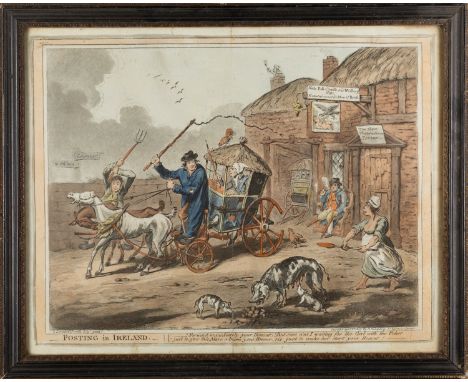 After James Gillray (British 1757-1815) -
'Tales of Wonder!' -
Hand coloured etching -
23.5 x 34.5cm -
Together with 'Miserie