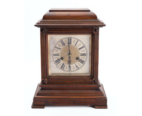 Hamburg American Clock Company, a striking mantel clock the fourteen-day duration movement stamped with the cross arrow trade