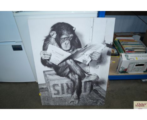A black and white print on canvas 