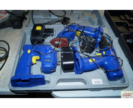 A Focus three in one cordless drill, jigsaw and sander 